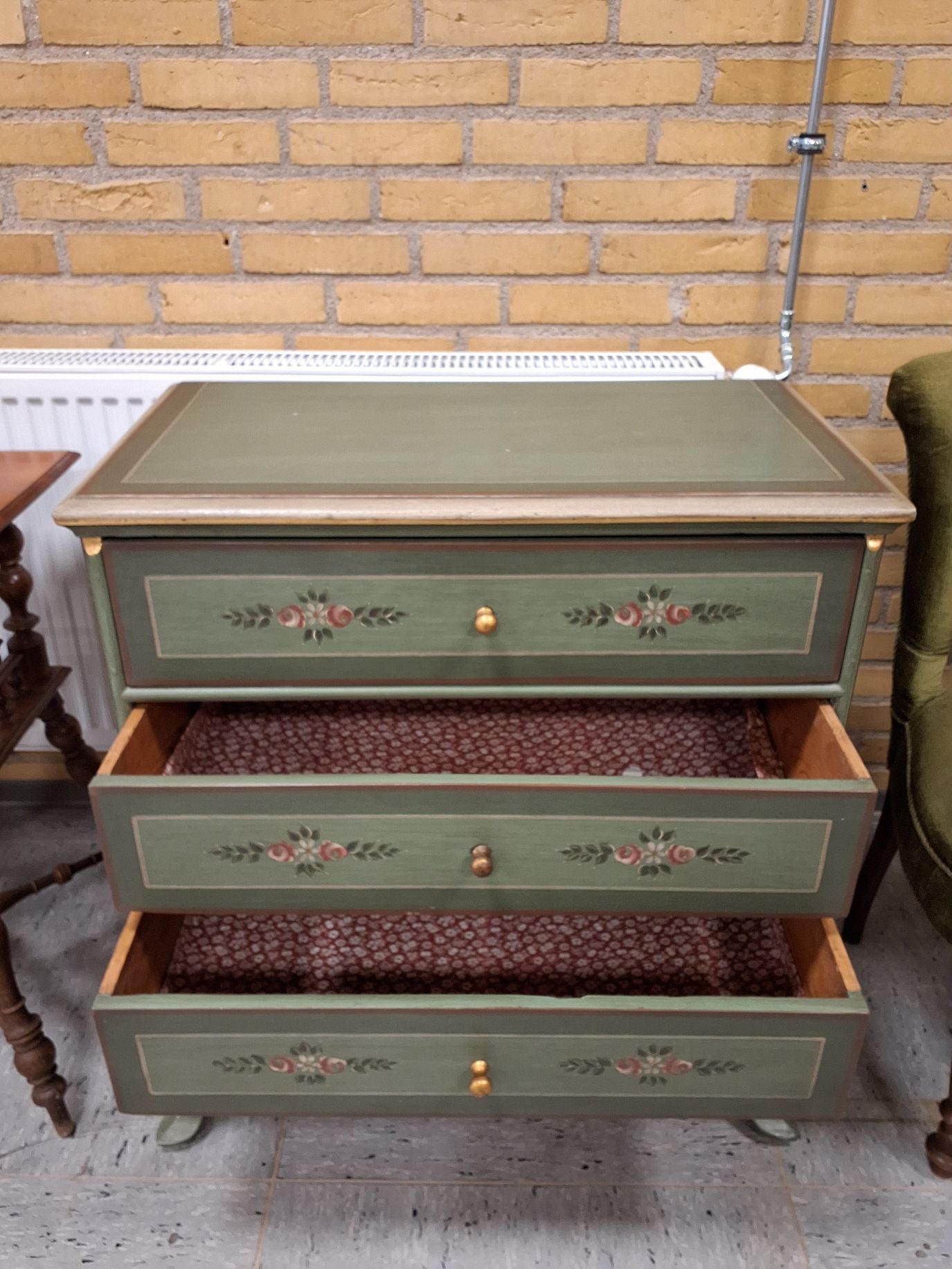 Vintage kommøde lille grøn